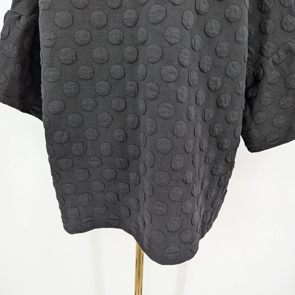 Boho THML‎ Embroidered Floral Dot Open Tunic Jacket Size M Peasant Textured - Picture 9 of 11